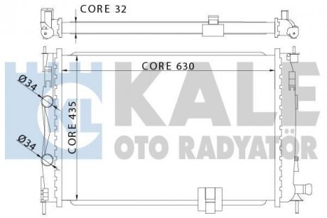 NISSAN радіатор охолодження Qashqai 2.0dCi 07- KALE 342060