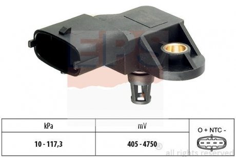 MITSUBISHI датчик тиску впуск.колектора ASX,Colt VI,Lancer VIII 08-,Honda Jazz,Fiat,Citroen,Ford Fiesta,Kuga II,Mondeo V EPS 1.993.171