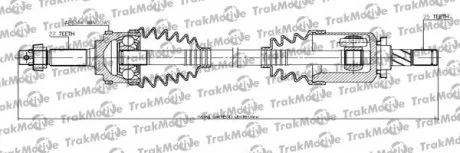 NISSAN Полуось лів. с ABS 44 зуб. L=639mm, 27/25 зуб. PRIMERA Hatchback (P11) 1.6 16V 96-02 TRAKMOTIVE 301121