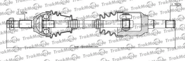 FIAT піввісь лів. L=623mm 25/24 зуб. PUNTO 1.3 D Multijet 12-, GRANDE PUNTO 1.3 D 08- TRAKMOTIVE 301127 (фото 1)
