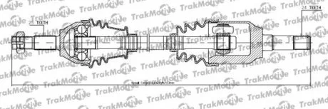 FIAT піввісь лів. L=623mm 25/24 зуб. PUNTO 1.3 D Multijet 12-, GRANDE PUNTO 1.3 D 08- TRAKMOTIVE 301127