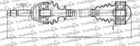 LANCIA піввісь права L=523mm 25 зуб. MUSA 1.3 D Multijet 04-12 TRAKMOTIVE 301132