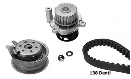 Комплект ГРМ + помпа Skoda Fabia/Octavia/VW Caddy/Golf/Passat/T5 2.0/2.4D 99- (23x138z)(VKPC 81620) BUGATTI KBU5113A