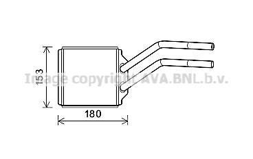 AVA FORD Радіатор опалення TRANSIT TOURNEO 2.0 00-, 2.2 06-, TRANSIT 2.0 00-, 2.2 06- AVA COOLING FD6614