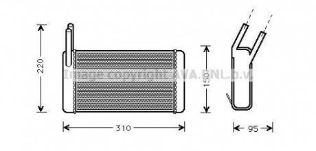 AVA LAND ROVER Радіатор опалення DISCOVERY I 2.0 89-, 2.5, 3.5, 4.0, RANGE ROVER AVA COOLING AU6131