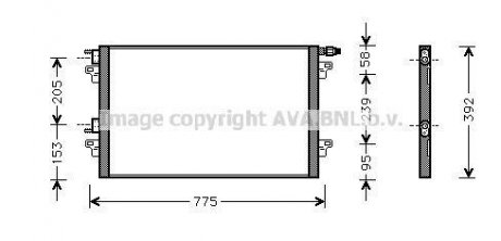 AVA RENAULT радіатор кондиціонера Laguna I/II 99-,Vel Satis 02- AVA COOLING RTA5280 (фото 1)