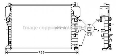 AVA DB радіатор охолодження W211 E200/500 02- AVA COOLING MSA2394 (фото 1)