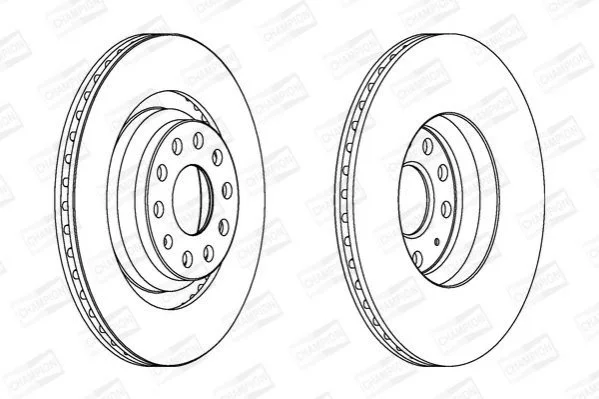 КОМПЛ.2 ШТ/ Гальмівний диск зад. Audi A3/ Kodiaq 16-/Octavia12-/Superb/Passat B6/B7/B8/Tiguan (310х2 CHAMPION 562432CH (фото 1)