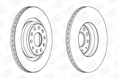 VW диск гальмівний задн. Audi A3Golf VI,VII,Passat,Skoda SuperB II 05- CHAMPION 562432CH