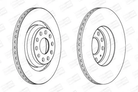 КОМПЛ.2 ШТ/ Гальмівний диск зад. Audi A3/ Kodiaq 16-/Octavia12-/Superb/Passat B6/B7/B8/Tiguan (310х2 CHAMPION 562432CH