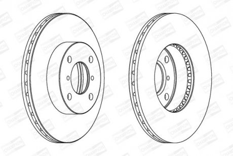 SUZUKI диск гальмівний передній Liana 02-, Baleno 1.8/1.9TD CHAMPION 562179CH