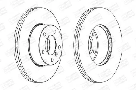 КОМПЛ.2 ШТ/ Гальмівний диск пер. BMW 1 E81,E87 /3 E90,E91,E93 (300*24) CHAMPION 562342CH