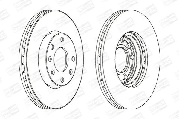 КОМПЛ.2 ШТ/ Гальмівний диск пер. Opel Astra G 95- (256*24) CHAMPION 562069CH (фото 1)