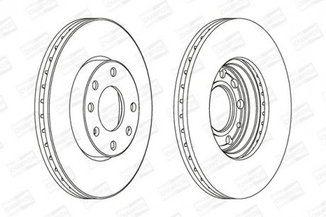 OPEL диск гальмівний вент. передній Astra F,G 95- CHAMPION 562069CH