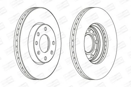 КОМПЛ.2 ШТ/ Гальмівний диск пер. Opel Astra G 95- (256*24) CHAMPION 562069CH