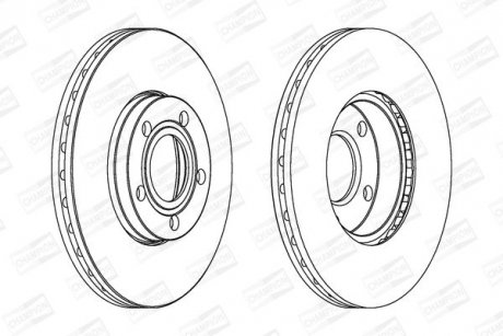 VW диск гальмівний перед. (вентил.) Passat 96- CHAMPION 562052CH