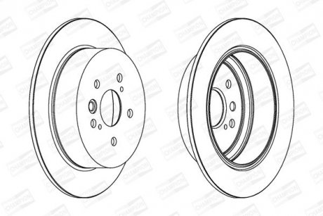 TOYOTA диск гальмівний задн.Rav 4 II 00- CHAMPION 562288CH