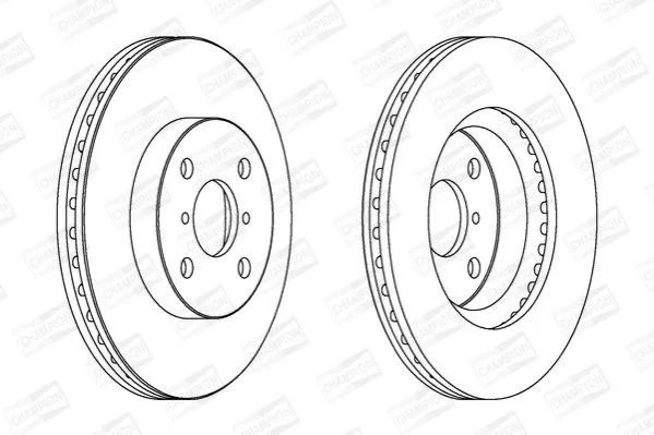 КОМПЛ.2 ШТ/ Гальмівний диск пер. Toyota Yaris 05- (258*22) CHAMPION 562421CH (фото 1)