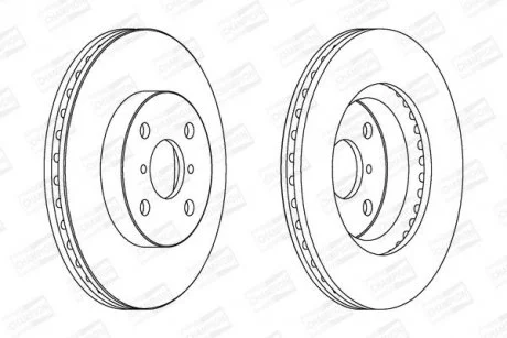 КОМПЛ.2 ШТ/ Гальмівний диск пер. Toyota Yaris 05- (258*22) CHAMPION 562421CH