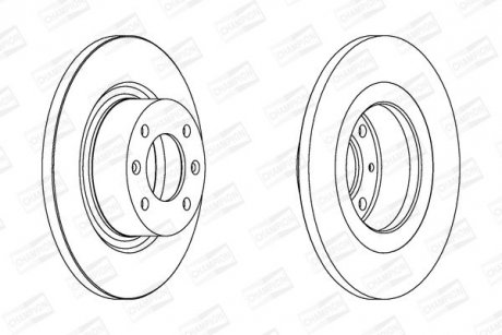 CITROEN гальмівний диск задній C5 01-08 CHAMPION 562189CH