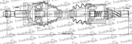 RENAULT Полуось лів. с ABS L=702mm L2=752mm 28/39 зуб. Master II,Opel Movano,Nissan Interstar 06-10 2.5dCi TRAKMOTIVE 30-1139