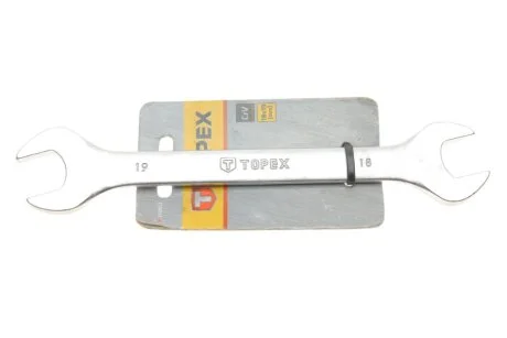 Ключ з відкритим зевом, двосторонній, 18 х 19 мм TOPEX 35D613