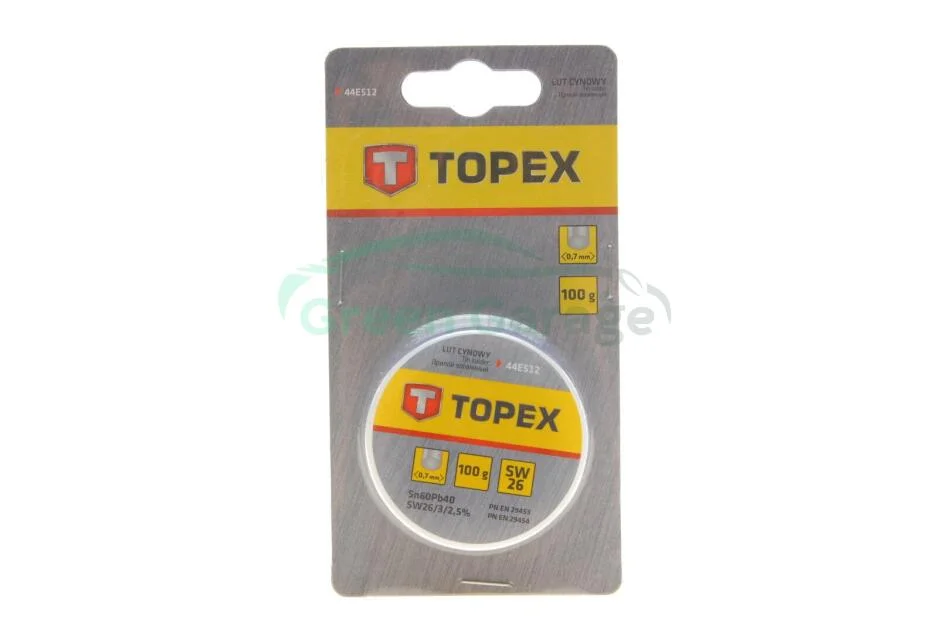 Припій олов\'яний 60%Sn, проволока 0.7 мм,100 г TOPEX 44E512 (фото 1)