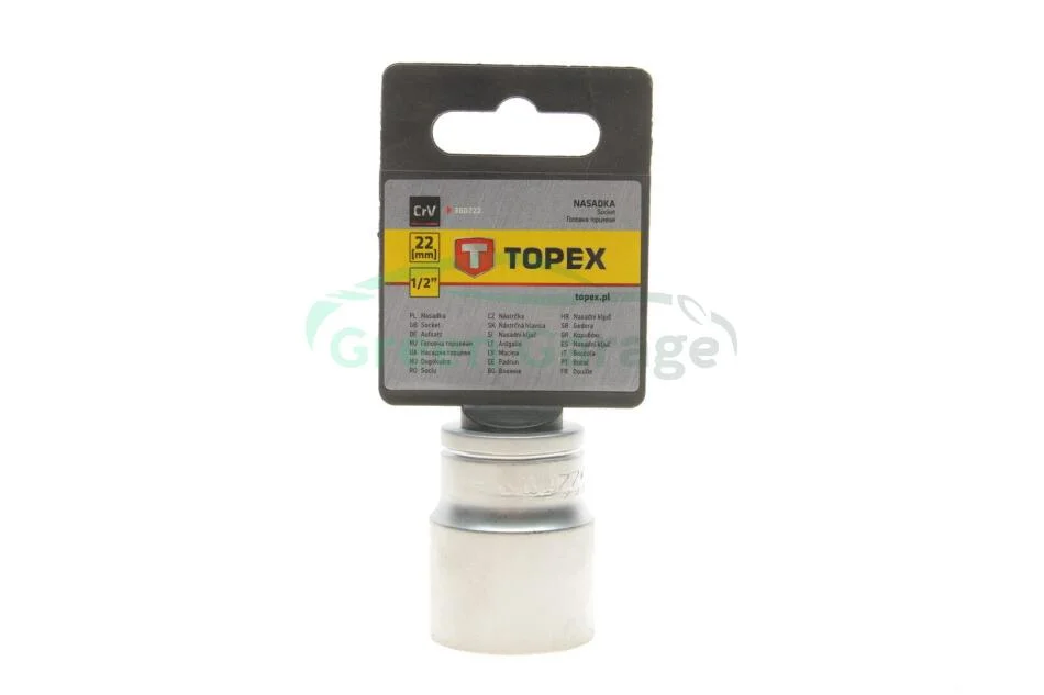 Головка змінна 6-гранна 1/2", 22 мм TOPEX 38D722 (фото 1)
