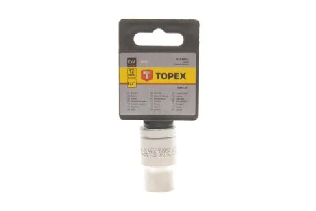Головка змінна 6-гранна 1/2", 12 мм TOPEX 38D712