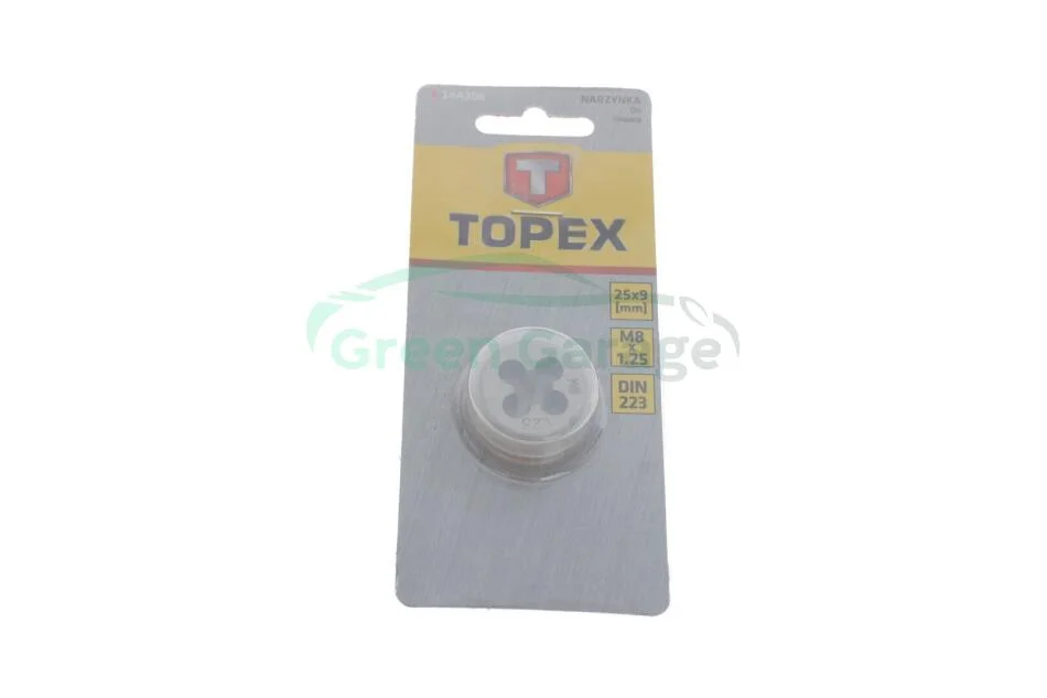 Плашка М8, 25 х 9 мм TOPEX 14A308 (фото 1)