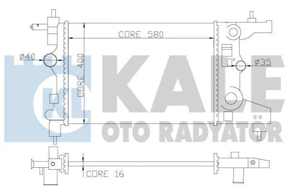 OPEL радіатор охолодження Astra J,Chevrolet Cruze 1.6/1.8 09- KALE 355200 (фото 1)