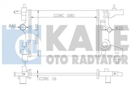 OPEL радіатор охолодження Astra J,Chevrolet Cruze 1.6/1.8 09- KALE 355200