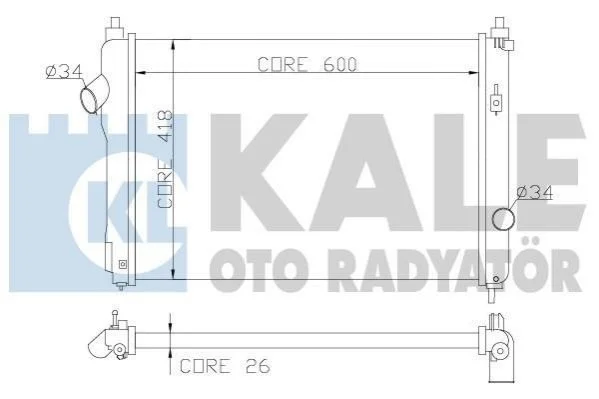CHEVROLET радіатор охолодження Aveo 1.4 08- KALE 355100 (фото 1)