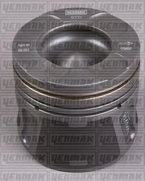 Поршень с кольцами і пальцем (размер отв. 69.60/STD) OPEL Astra H 1.3CDTI(199A3000 Multijet Fiat / Opel Ortak motor) YENMAK 3104289000 (фото 1)