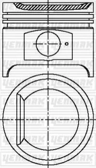 Поршень з кільцями і пальцем (розмір отв. 83.00/STD) CITROEN BX 1.6 PEUGEOT 309/405 1.6 YENMAK 3104116000 (фото 1)