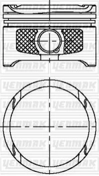 Поршень с кольцами і пальцем (размер отв. 76,51/STD) VW GOLF 1.6 16v (4цл.) (BCB) YENMAK 3104315000 (фото 1)