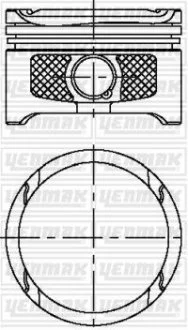 Поршень с кольцами і пальцем (размер отв. 76,51/STD) VW GOLF 1.6 16v (4цл.) (BCB) YENMAK 3104315000