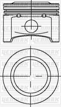 Поршень с кольцами і пальцем OPEL Astra G 1.4 (размер отв. 77.6 / STD) (Z1, 4XE) YENMAK 3104230000 (фото 1)