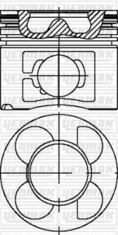 Поршень с кольцами і пальцем (размер отв. 84 / STD) (M57 D30, M47D20R, TD6) YENMAK 31-04615-000