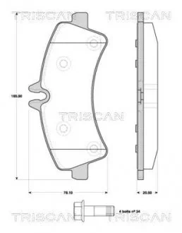 Гальмівні колодки, дискове гальмо (набір) TRISCAN 811010559