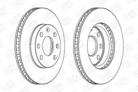 Диск тормозной DAEWOO LANOS R13 передн., вент. CHAMPION 561248CH