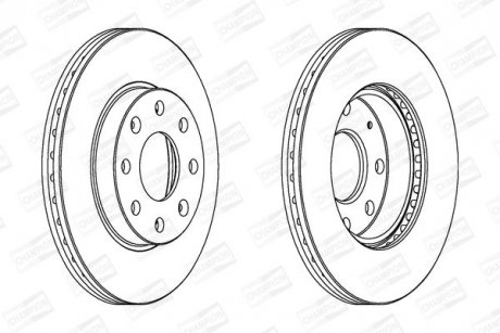 Диск тормозной CHEVROLET AVEO передн., вент. CHAMPION 563019CH