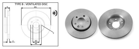 Диск гальмiвний, лiв/прав, пер APlus 61293AP
