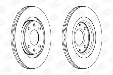 CITROEN диск гальмів.передн.Berlingo 96-,BX,Xantia,Xsara,ZX,Peugeot 206,405,Partner CHAMPION 561364CH