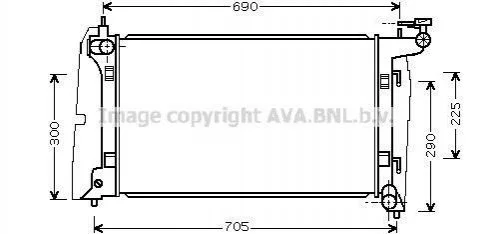 AVA Радіатор охолодження TOYOTA AVENSIS (2003) AVENSIS 1.8 VVTI AVA COOLING TO2323 (фото 1)