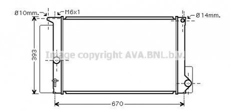 AVA Радіатор охолодження TOYOTA AURIS (2007) AURIS 1.4 VVTI AVA COOLING TOA2397