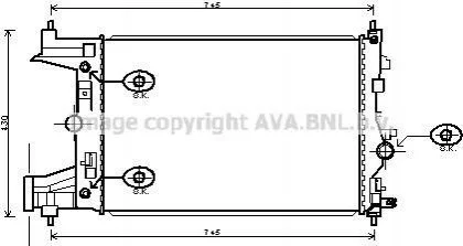AVA Радіатор охолодження CHEVROLET CRUZE (2009) 1.8 DVVT AVA COOLING OLA2545 (фото 1)
