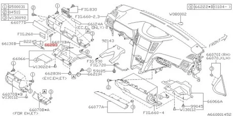 Кліпса SUBARU 66173AJ000