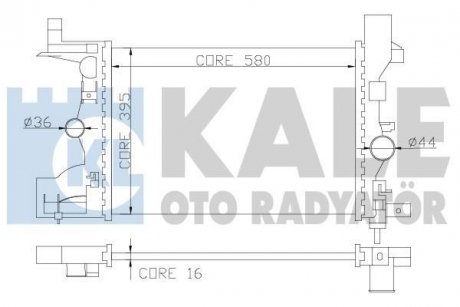 OPEL радіатор охолодження Astra J,Zafira Tourer,Chevrolet Cruze 1.4/1.8 KALE 349200 (фото 1)