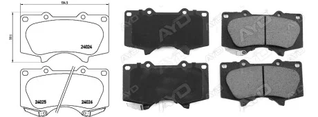 Колодки гальмiвнi, лiв/прав, пер CELICA Coupe (_T18_) CELICA Coupe (_T20_) LAND CRUISER PRADO (_J12_ APlus 71396AAP